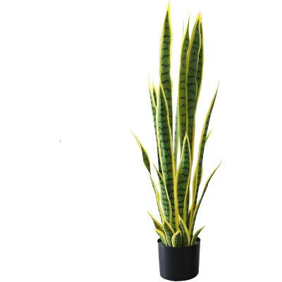 Artificial Snake Plant with Pot, Fake Potted Sansevieria Plant, Tropical for Indoor Outside Living Room Home Office Garden Decor | Target