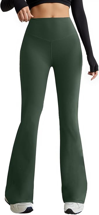 Flare Leggings for Women High Waist Yoga Pants with Pockets Tummy Control Workout Gym Bootcut Leg... | Amazon (US)