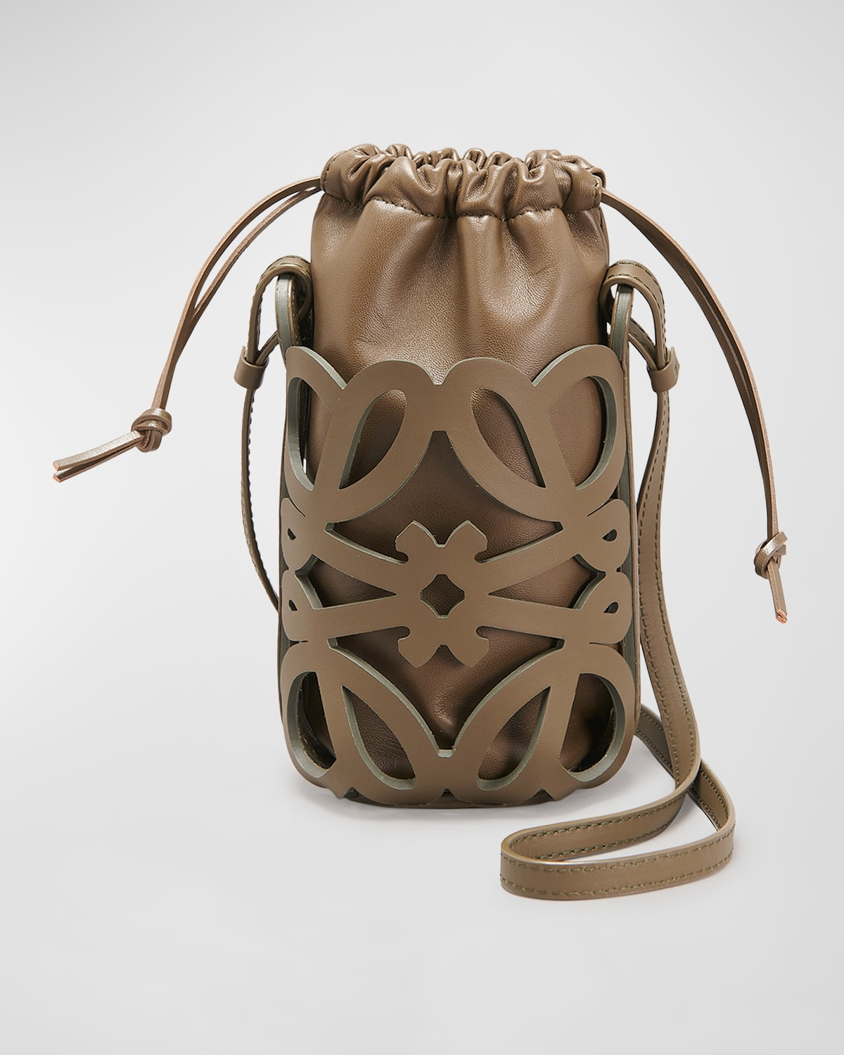 Anagram Cutout Monochrome Bucket Bag | Neiman Marcus