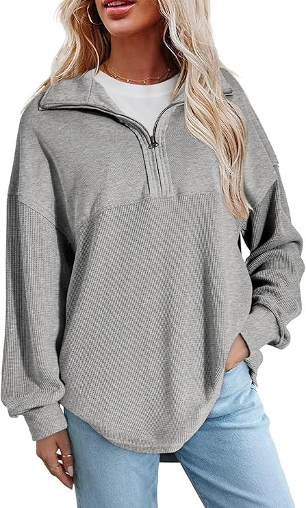 SHEWIN Women Fall Sweatshirt Casual Half Zip Pullover Fall Top 2026 Clothes | Amazon (US)