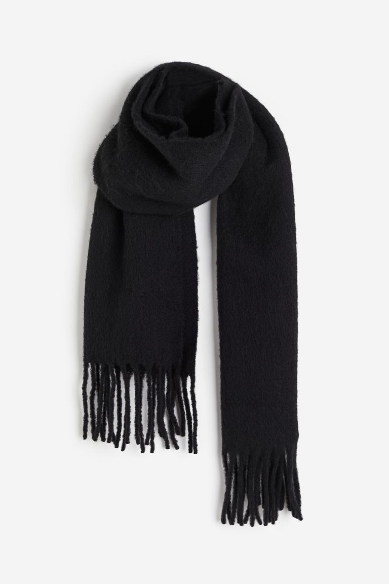 Brushed scarf - Black - Men | H&M GB | H&M (UK, MY, IN, SG, PH, TW, HK)