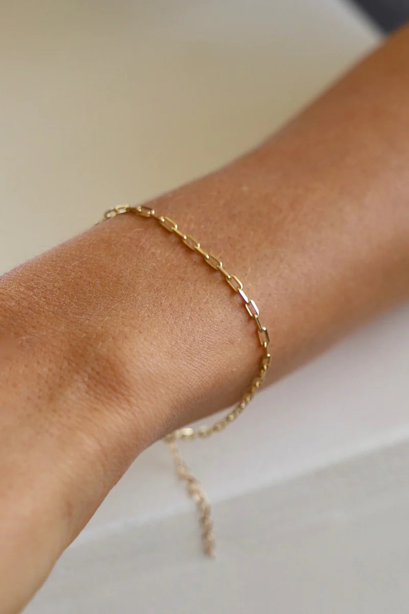 MINIATURE PAPERCLIP CHAIN BRACELET | Katie Waltman Jewelry