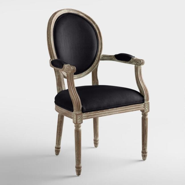 Round Back Paige Upholstered Dining Armchair | World Market
