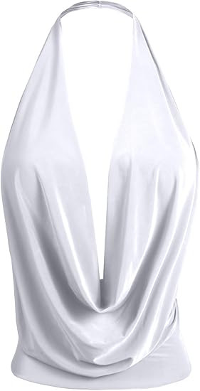 Womens Womens Lightweight Low Cut Halter Top S-3XL | Amazon (US)