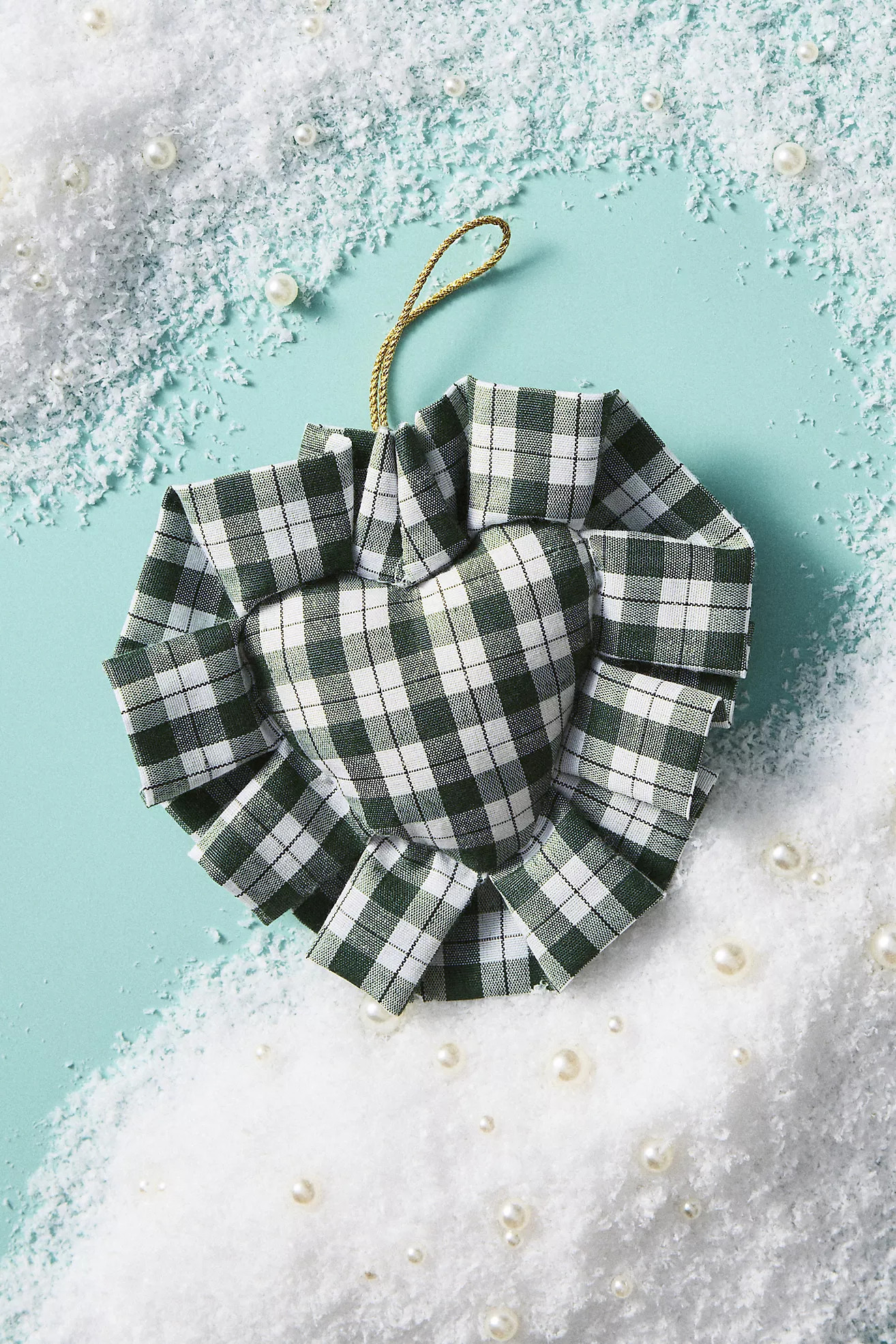 Gingham Heart Pillow Ornament | Anthropologie (US)