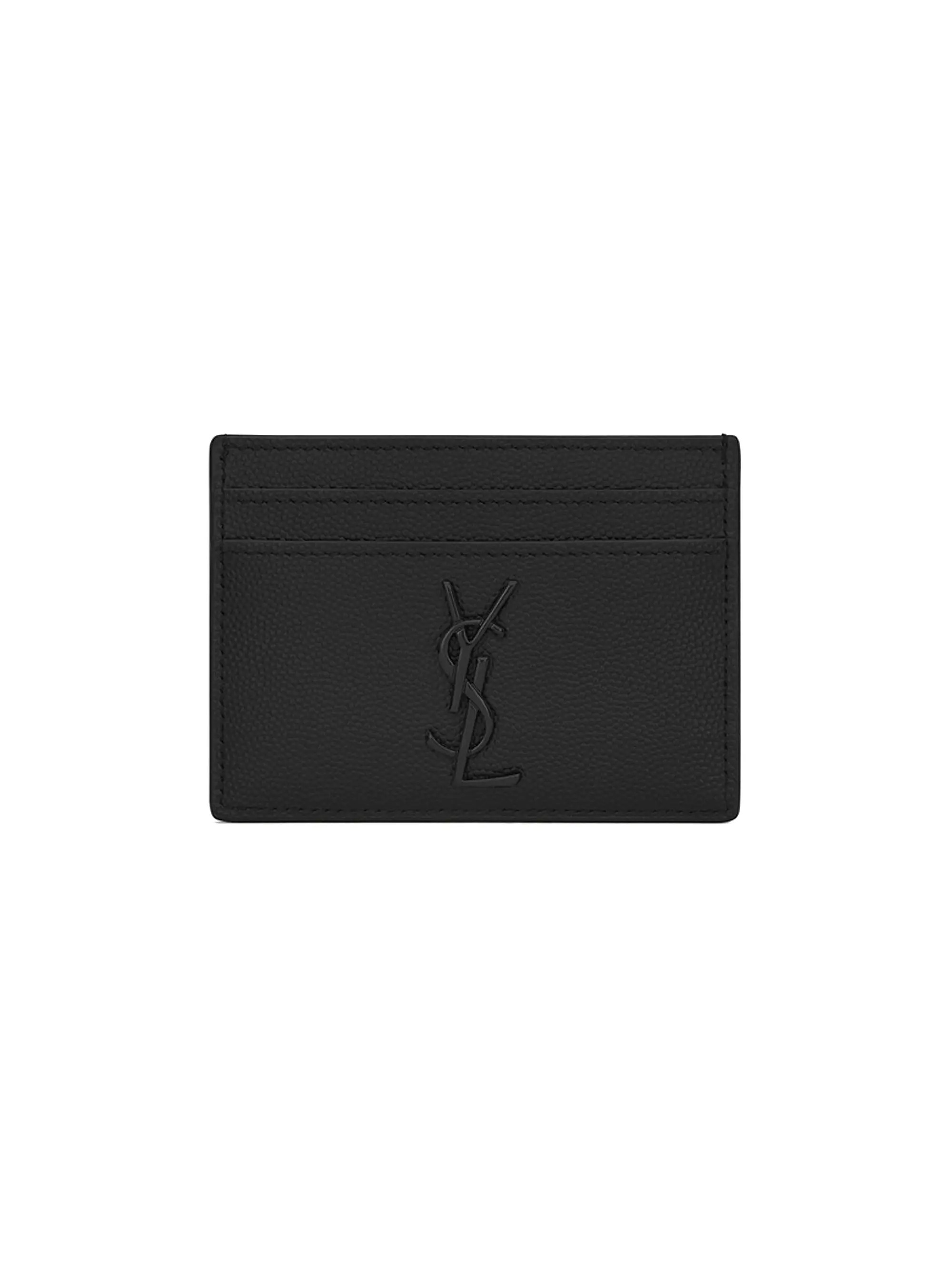 Cassanrdre Card Case in Grain de Poudre Embossed Leather | Saks Fifth Avenue