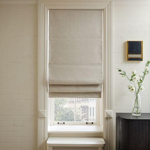 Linen Cordless Roman Blackout Shade | West Elm (US)