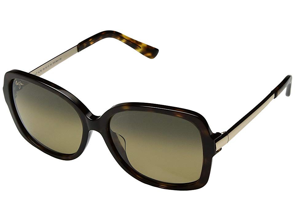 Maui Jim Melika (Dark Tortoise/Gold Temples/HCL Bronze) Athletic Performance Sport Sunglasses | Zappos