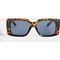 M&S Collection Women's Rectangle Chunky Sunglasses - Brown Mix, Soft Pink,Black,Brown Mix | Marks & Spencer (UK)
