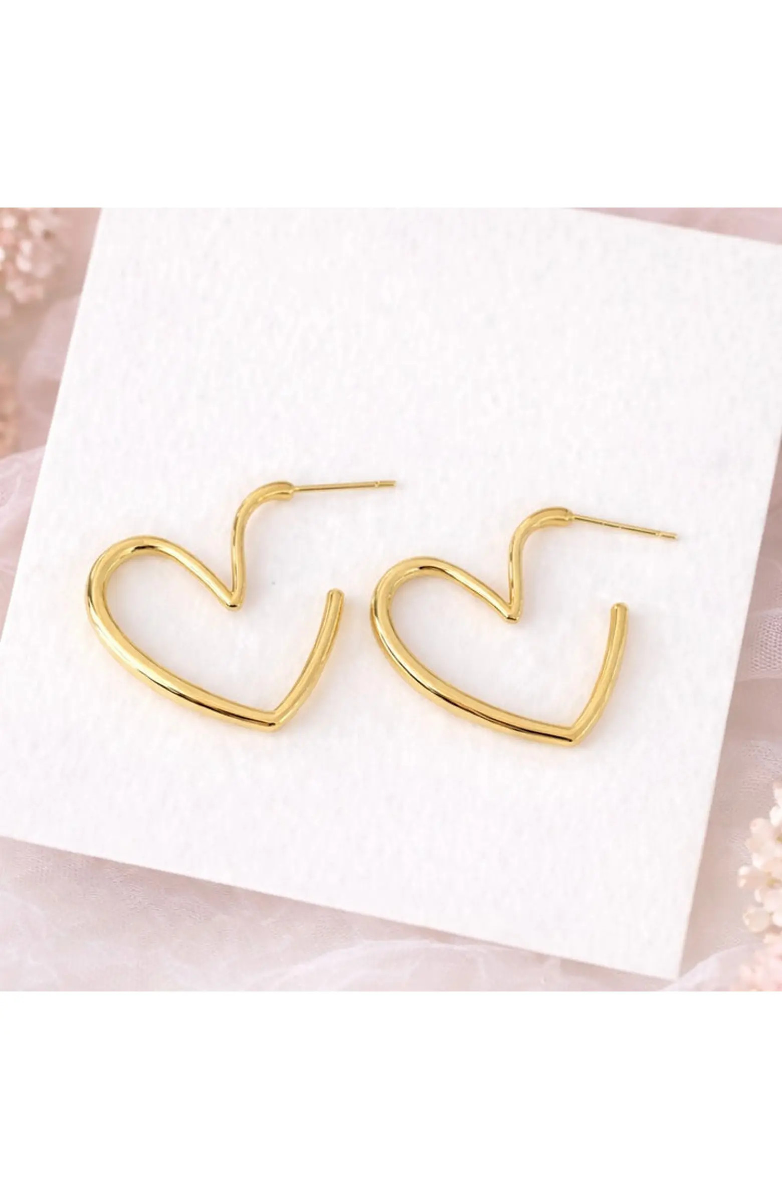 Heart Gold Hoops | Nordstrom