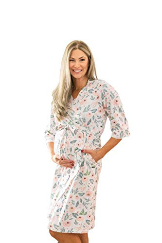 Baby Be Mine Maternity Labor Delivery Nursing Robe Hospital Bag Must Have (L/XL pre pregnancy 12-18, Ivy) | Amazon (US)