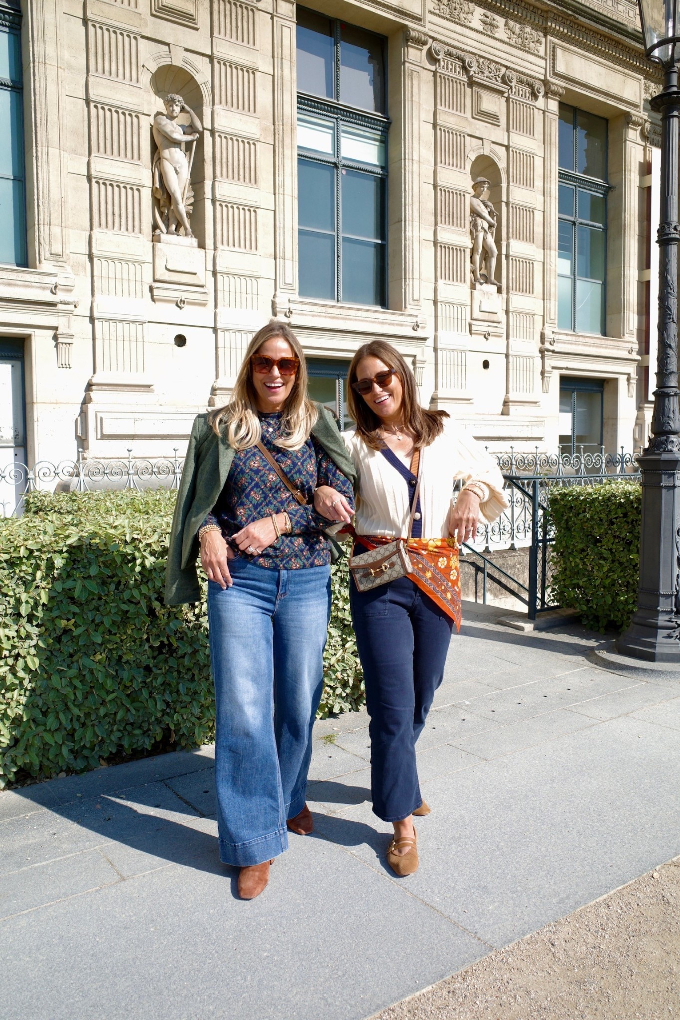 Showing you how to style a few pieces form our collection with Social Threads! A green blazer layered over florals and wide leg denim, plus a statement sleeve blouse styled with navy pants and a patterned belt bag. Both looks feel effortless yet chic for exploring the city. 

#LTKSeasonal #LTKOver40 #LTKMidsize