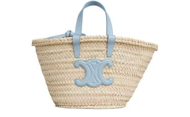 Teen Triomphe Celine classic panier in palm leaves and calfskin - CELINE | 24S (APAC/EU)