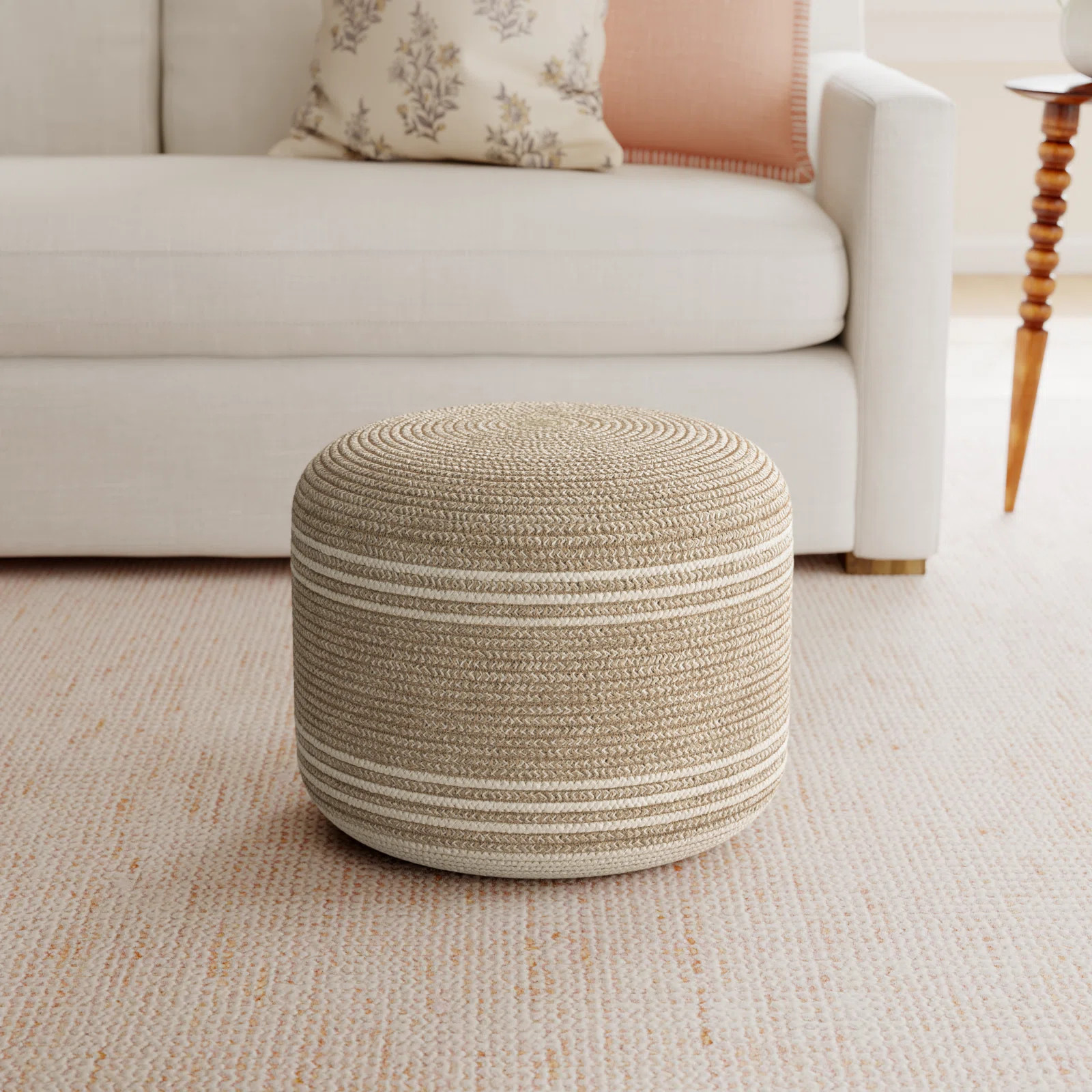Heatherly Upholstered Pouf | Birch Lane