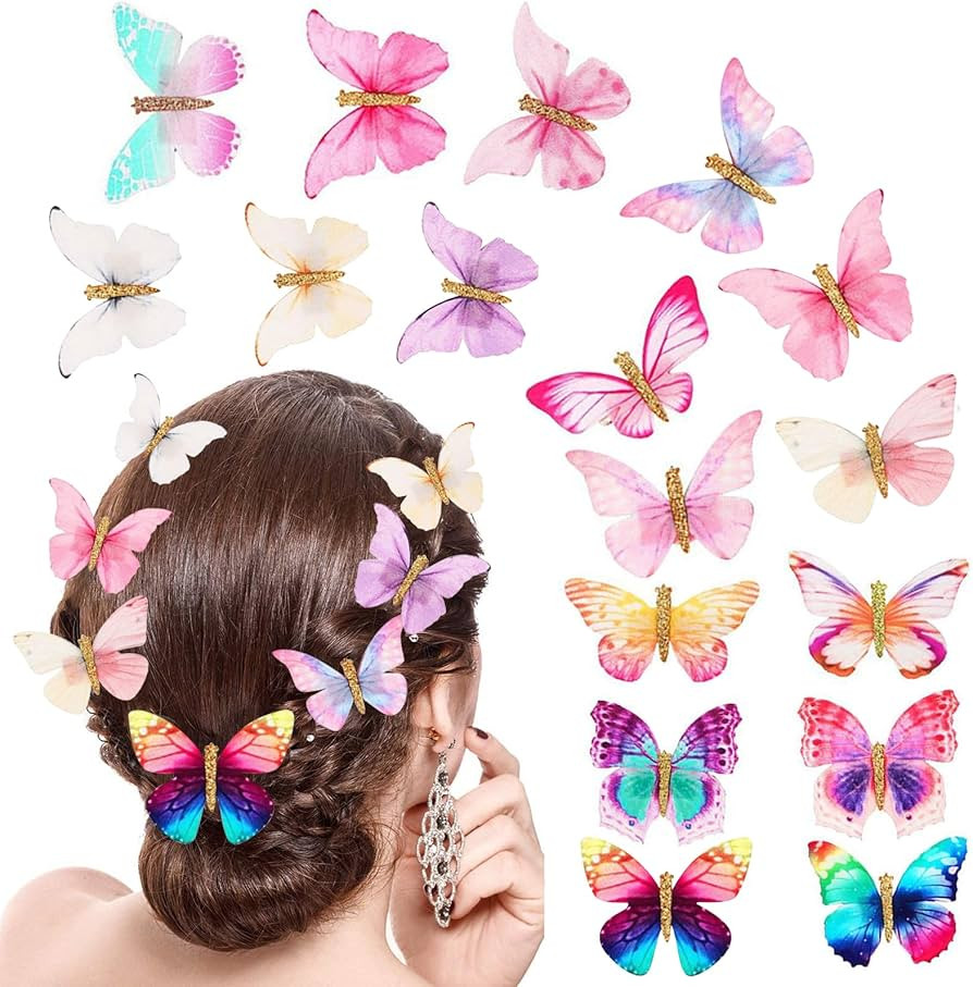 18Pcs Rhinestone Hair Clips for Teens Women - Y2K Glitter Jaw Clips, Cute Headwear Gifts for Wedd... | Amazon (US)