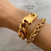 Jumbo Thick Gold Stack Bracelet | 18K Filled Chain Chunky Link Stacking | Etsy (US)