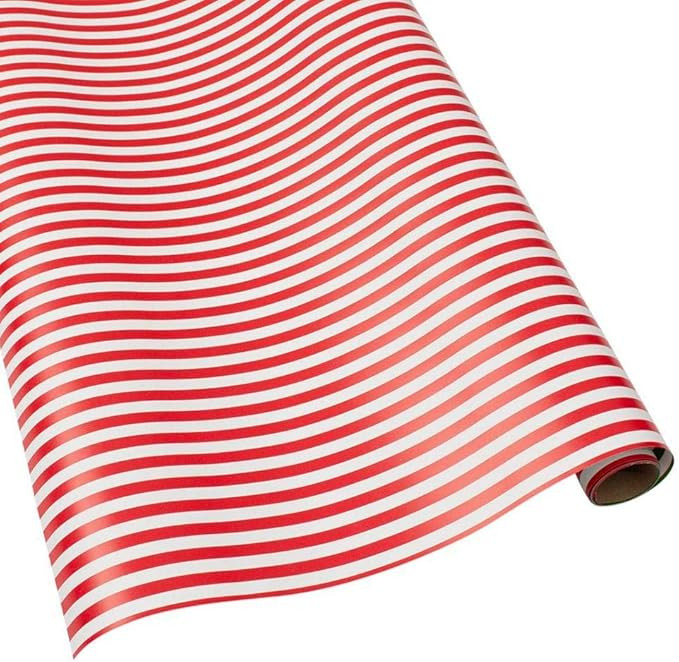Caspari Club Stripe Reversible Wrapping Paper in Red & Green – 30 in. x 8 ft. per Roll, 2 Rolls... | Amazon (US)
