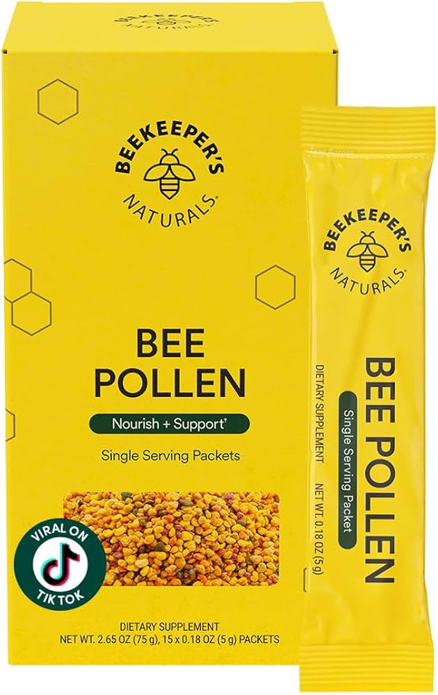 Beekeeper's Naturals - 100% Raw Bee Pollen Stick Packs, Natural Preserved Enzymes, Source of Vita... | Amazon (US)