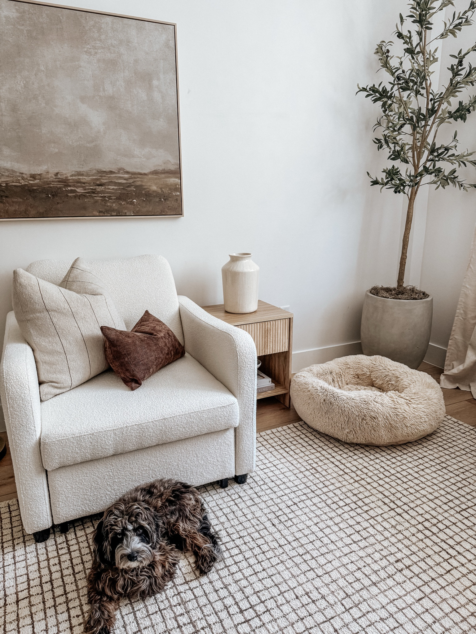Love this cozy corner in my home office! This is a sleeper chair bed - highly recommend the mattress topper to pair with it! 

#LTKHome #LTKStyleTip