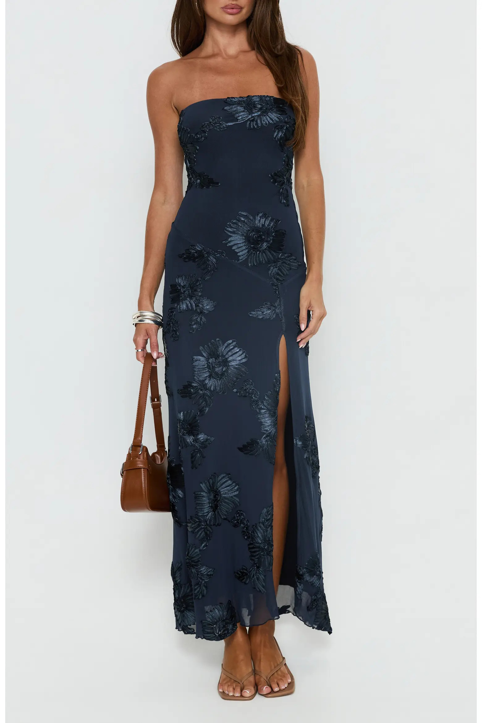 Maribeth Floral Appliqué Strapless Maxi Gown (Women) | Nordstrom | Nordstrom