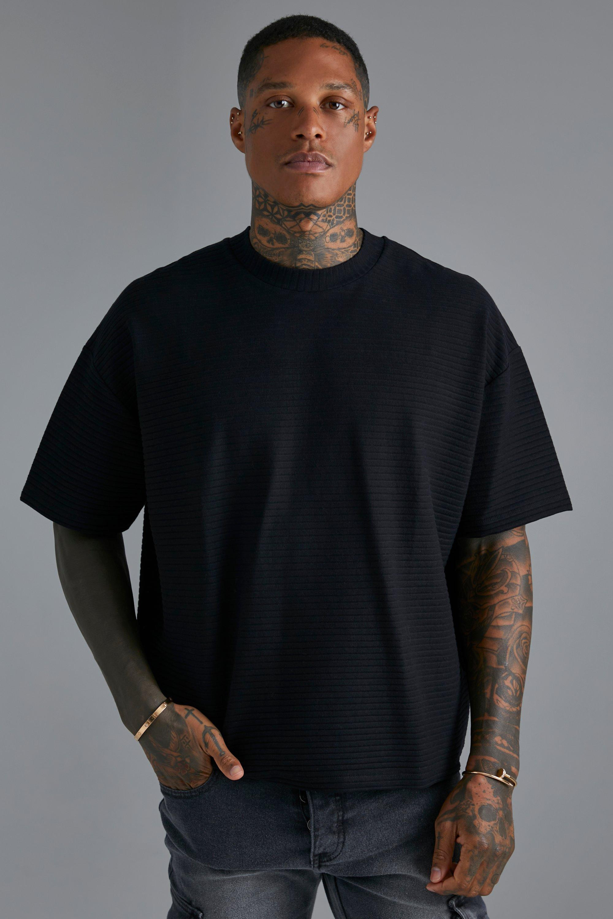 Ribbed Oversized Boxy T-shirt | boohooMAN (DE, IE & UK)