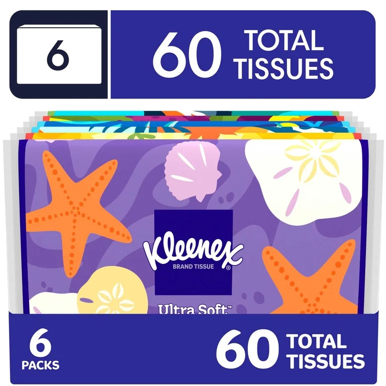 Kleenex Slim Wallet 3-Ply Facial Tissues, 6 Pack (60 Total Tissues) | Walmart (US)