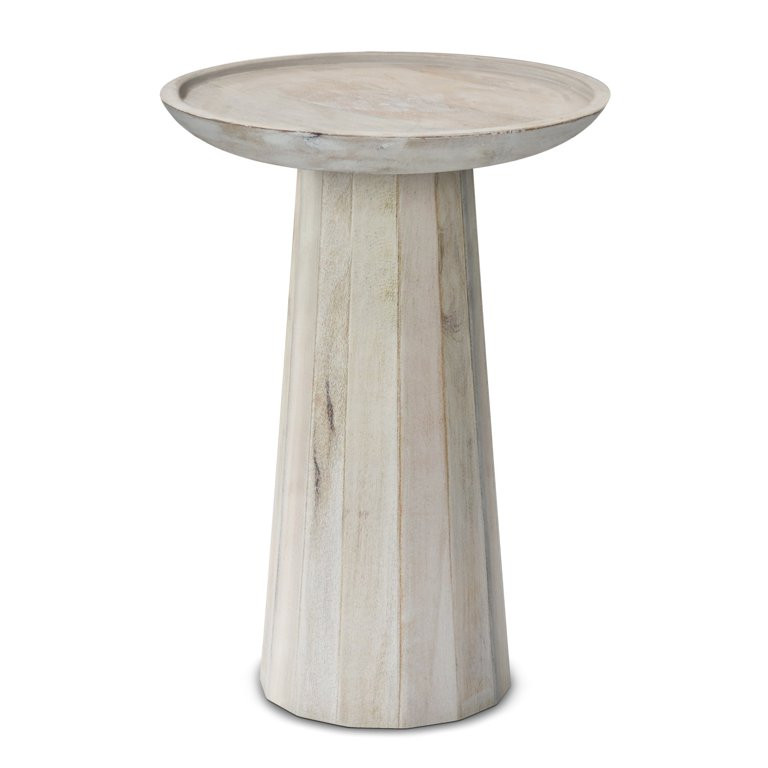 Dayton SOLID MANGO WOOD Wooden Accent Table in White Wash | Walmart (US)