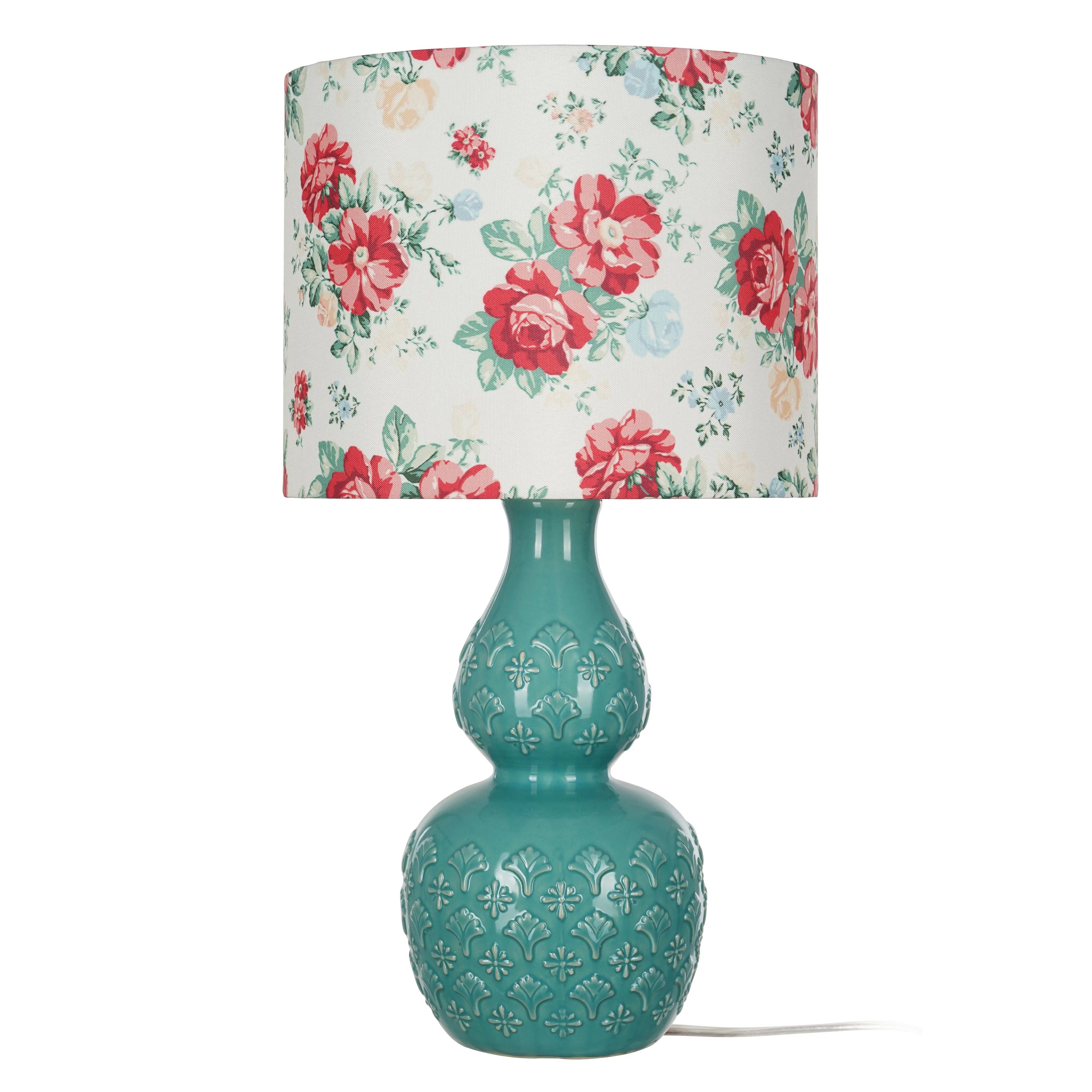 The Pioneer Woman Vintage Floral Table Lamp, Green Finish | Walmart (US)
