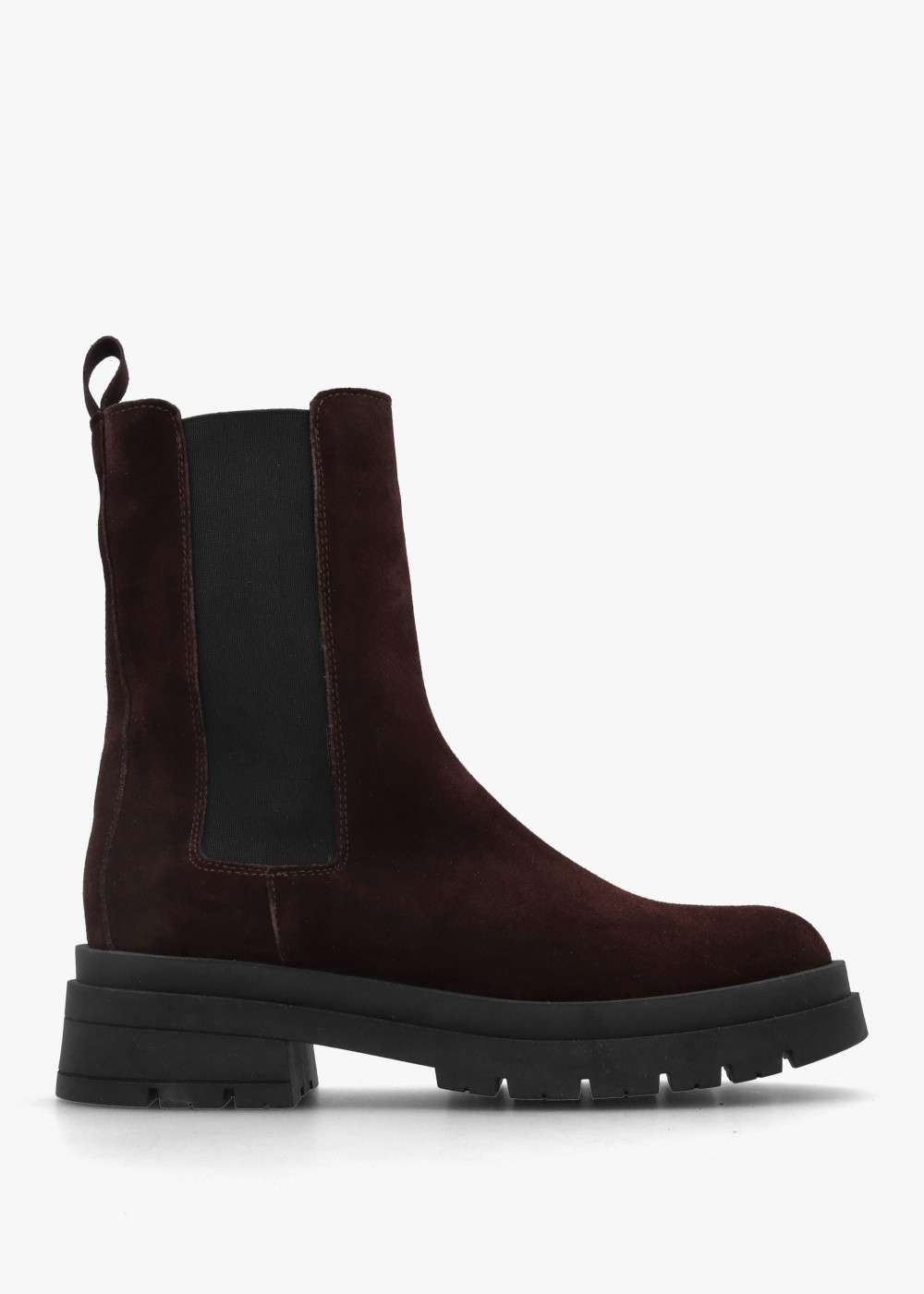 Brown Suede High Shalf Chunky Chelsea Boots | Daniel Footwear (UK)