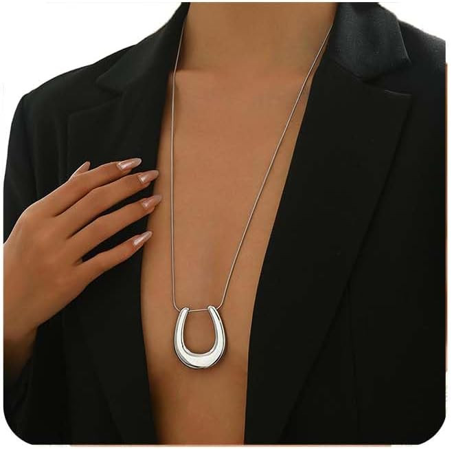 18K Gold Plated Horseshoe Sun Pendant Necklace Trendy | Amazon (US)