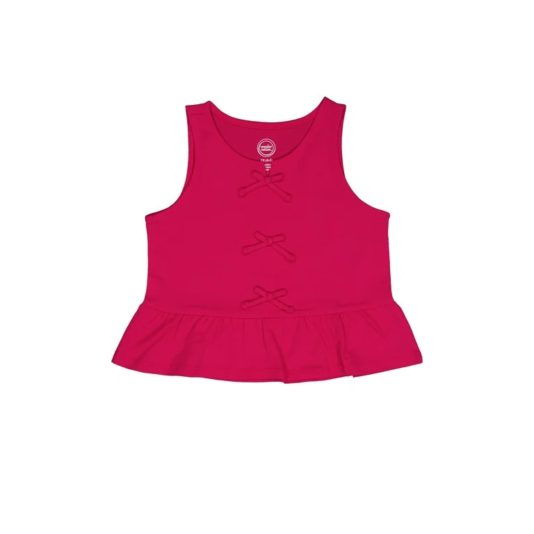 Wonder Nation Girls Bow Front Tank, Sizes 4-18 & Plus | Walmart (US)