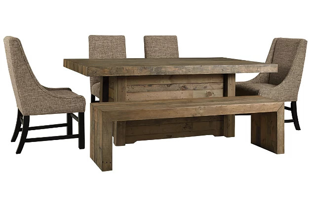 Sommerford Dining Table and 4 Chairs and Bench Set | Ashley