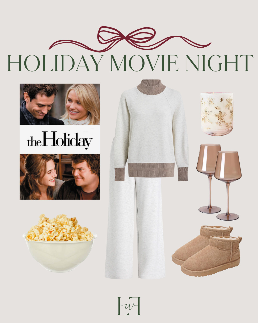 Time to curl up with your favorite snack and glass of wine and watch The Holiday! These tinted wine glasses come in a pack of 6 six and would be great hostess gifts! 


life with loverly, movie night, girls night, favorite things party, matching set, lounge set 

 #LTKGiftGuide #LTKHoliday #LTKSeasonal