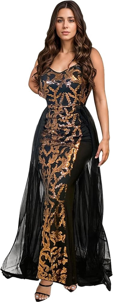 PORRCEY Women's Sexy Elegant Sparkly Sequins Evening Dress Party Club Night Outfits | Amazon (US)