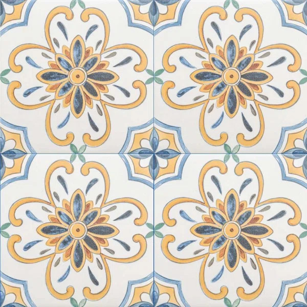 Monastery 8" x 8" Porcelain Patterned Wall & Floor Tile | Wayfair North America