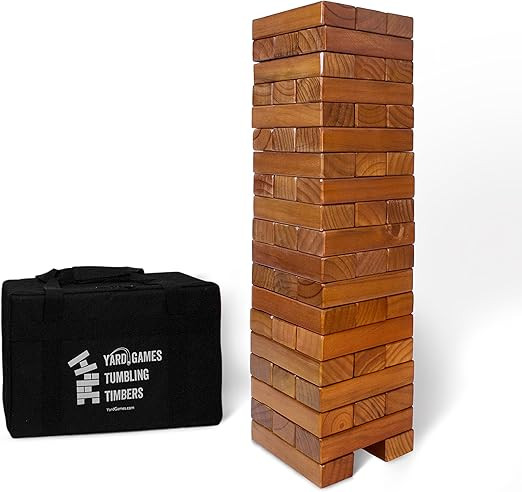Giant Tumbling Timbers Stained and Finished Set with Durable Carrying Case | Amazon (US)