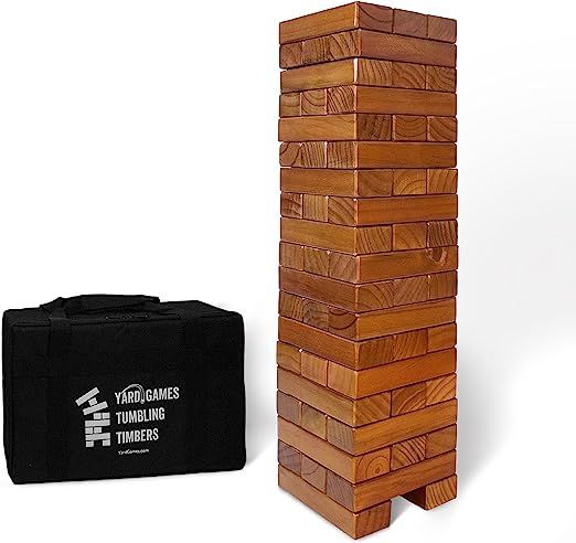 Giant Tumbling Timbers Stained and Finished Set with Durable Carrying Case | Amazon (US)