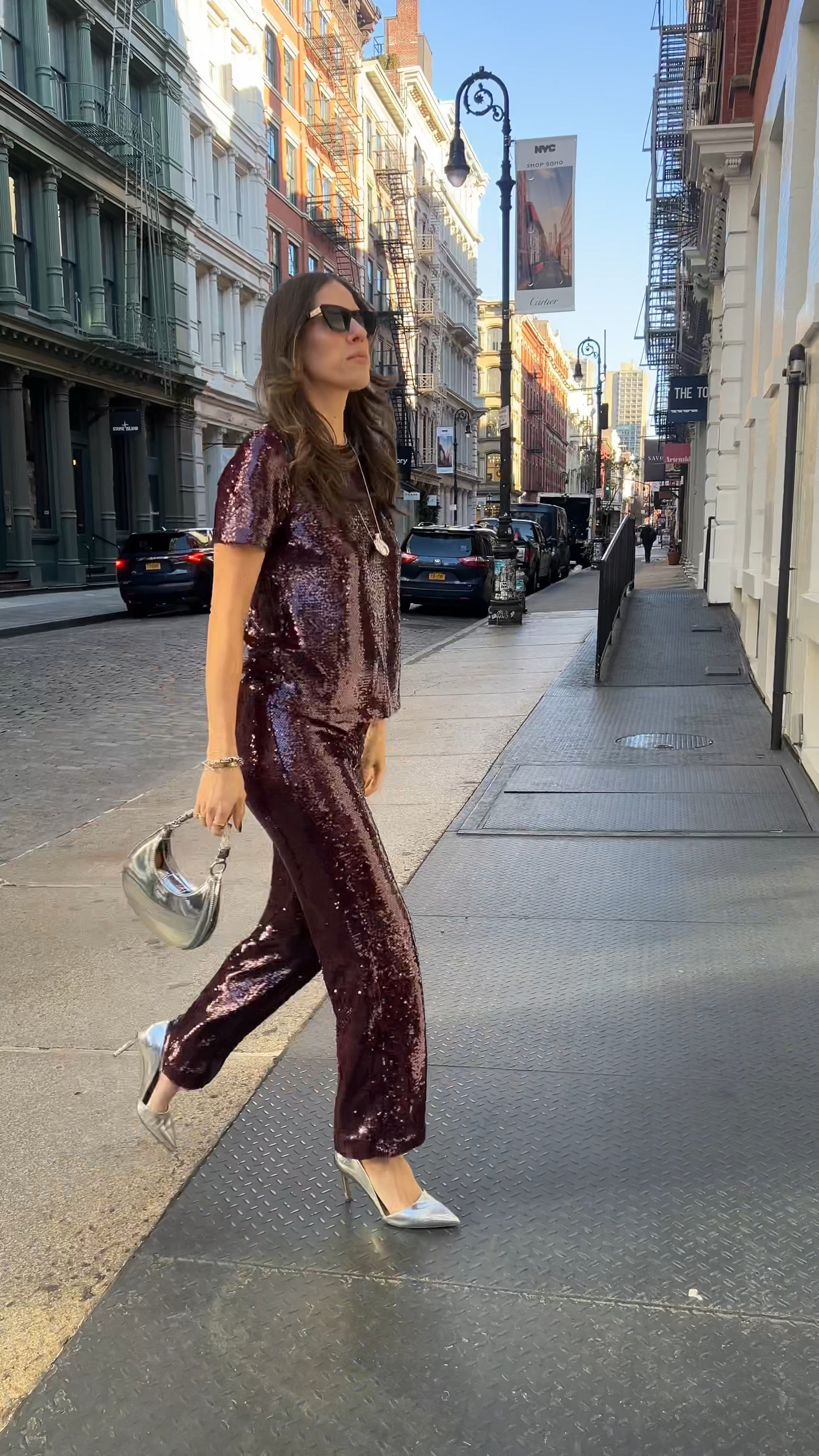 2 holiday looks featuring silver chrome accessories 

#holidayoutfit #sequinoutfit #sequinpants #nyeoutfit #pleatedskirt

#LTKsalealert #LTKHoliday #LTKSeasonal