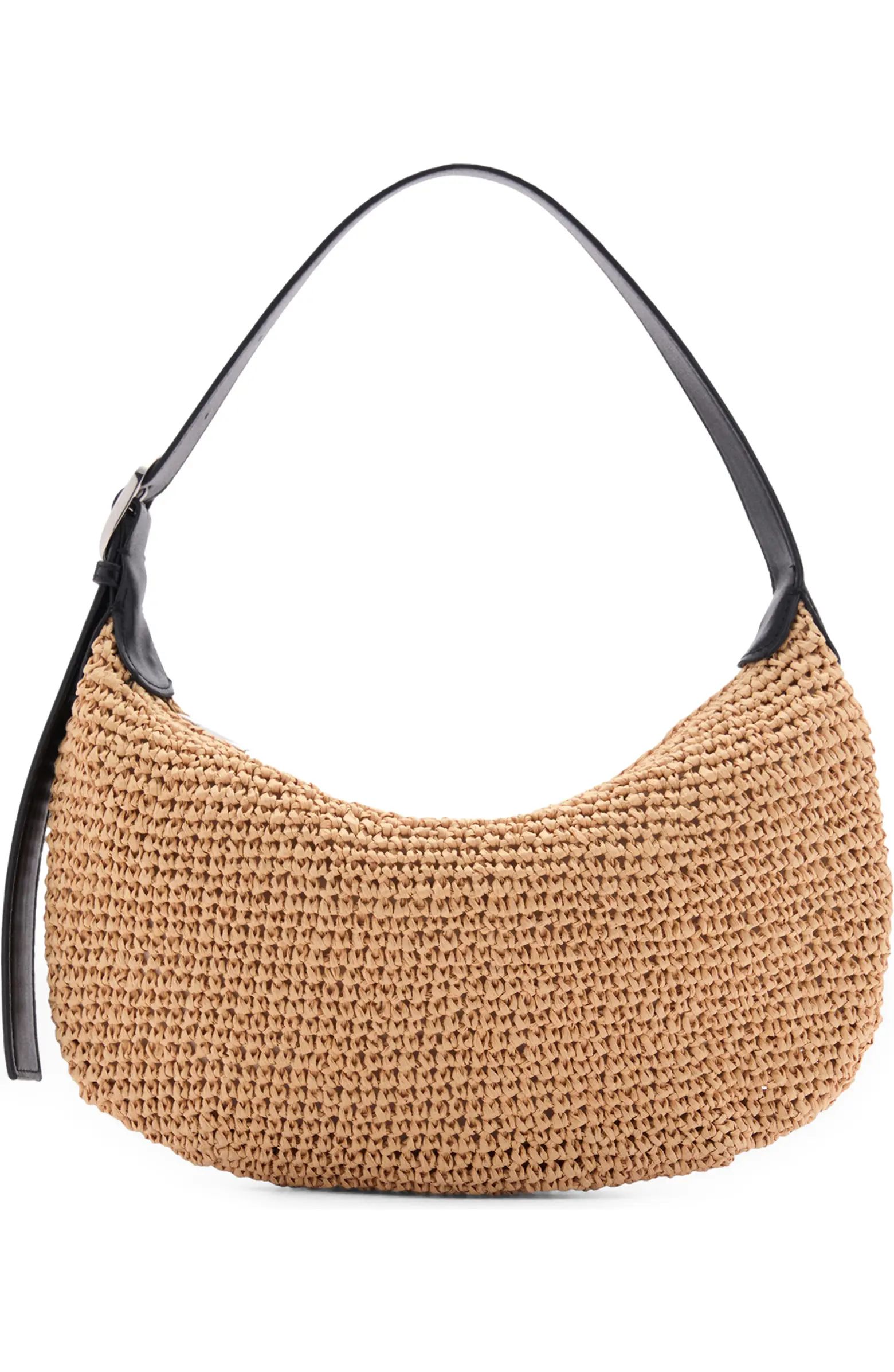 MANGO Braided Straw Shoulder Bag | Nordstrom | Nordstrom