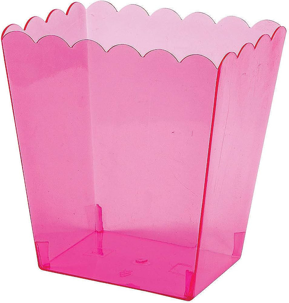 Medium Pink Scalloped Containers - Party Supplies - 3 Pieces | Amazon (US)