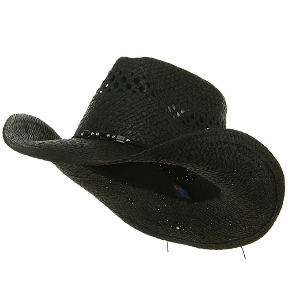 MG Womens Straw Outback Toyo Cowboy Hat, Black | Amazon (US)