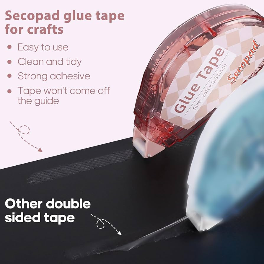 Secopad Scrapbook Tape, Glue Tape for Crafts, 4 Pack, Light-Colored Shell | Amazon (US)