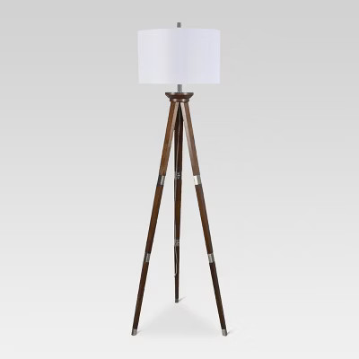 Wood Tripod Floor Lamp Nickel - Threshold™ | Target