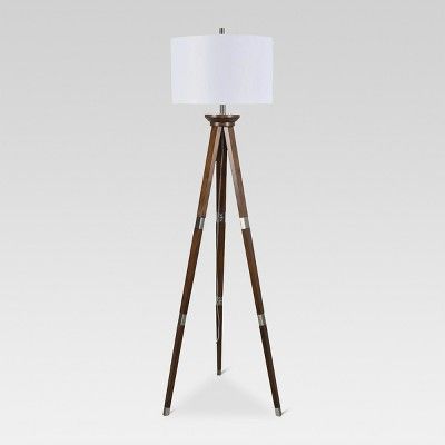 Wood Tripod Floor Lamp Nickel - Threshold&#153; | Target