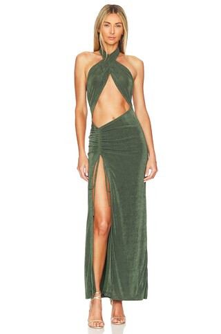 superdown Adele Halter Maxi in Forest Green from Revolve.com | Revolve Clothing (Global)