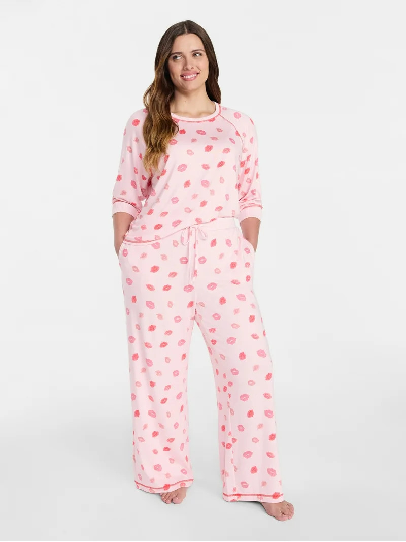 Joyspun Women's Cozy Lounge Collection Hacci Knit Long Sleeve Sleep Top, Sizes XS to 3X | Walmart (US)