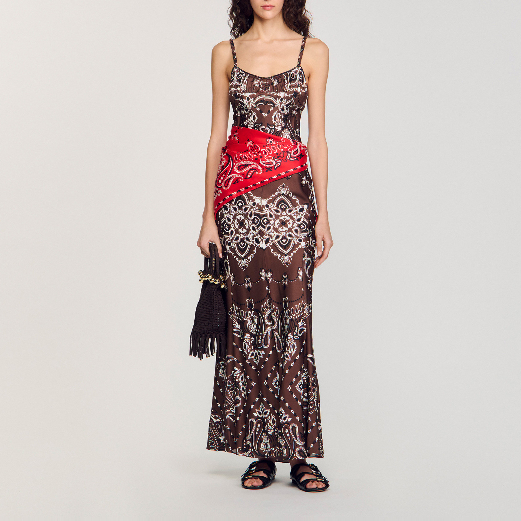 Bandana-print maxi dress | Sandro US | Sandro-Paris US