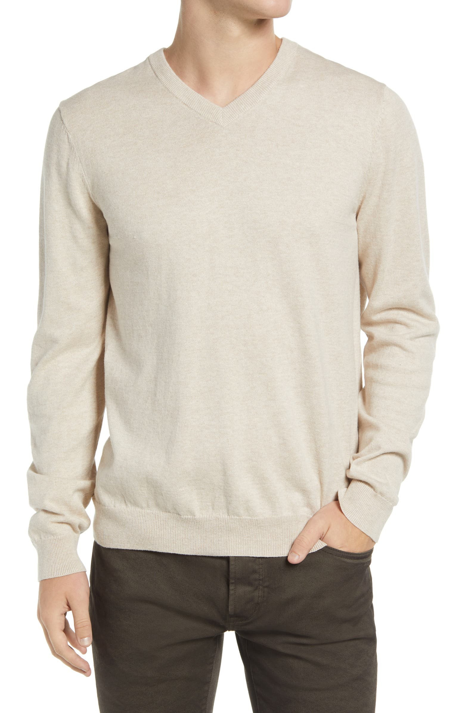 Men's Shop Cotton & Cashmere V-Neck Sweater | Nordstrom