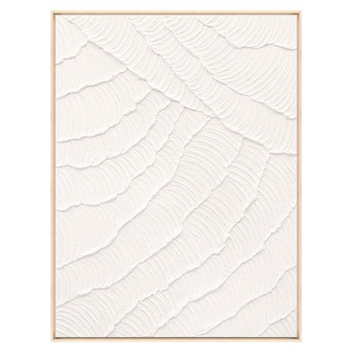 Flora Modern Classic White Abstract Natural Frame Painting I - 40x30 | Kathy Kuo Home
