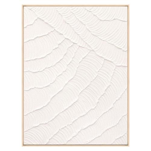 Flora Modern Classic White Abstract Natural Frame Painting I - 40x30 | Kathy Kuo Home